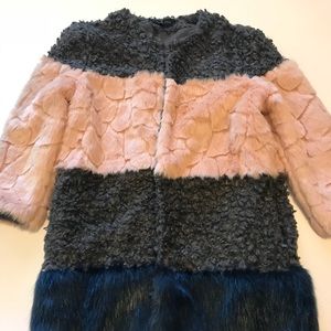 Multi color faux fur